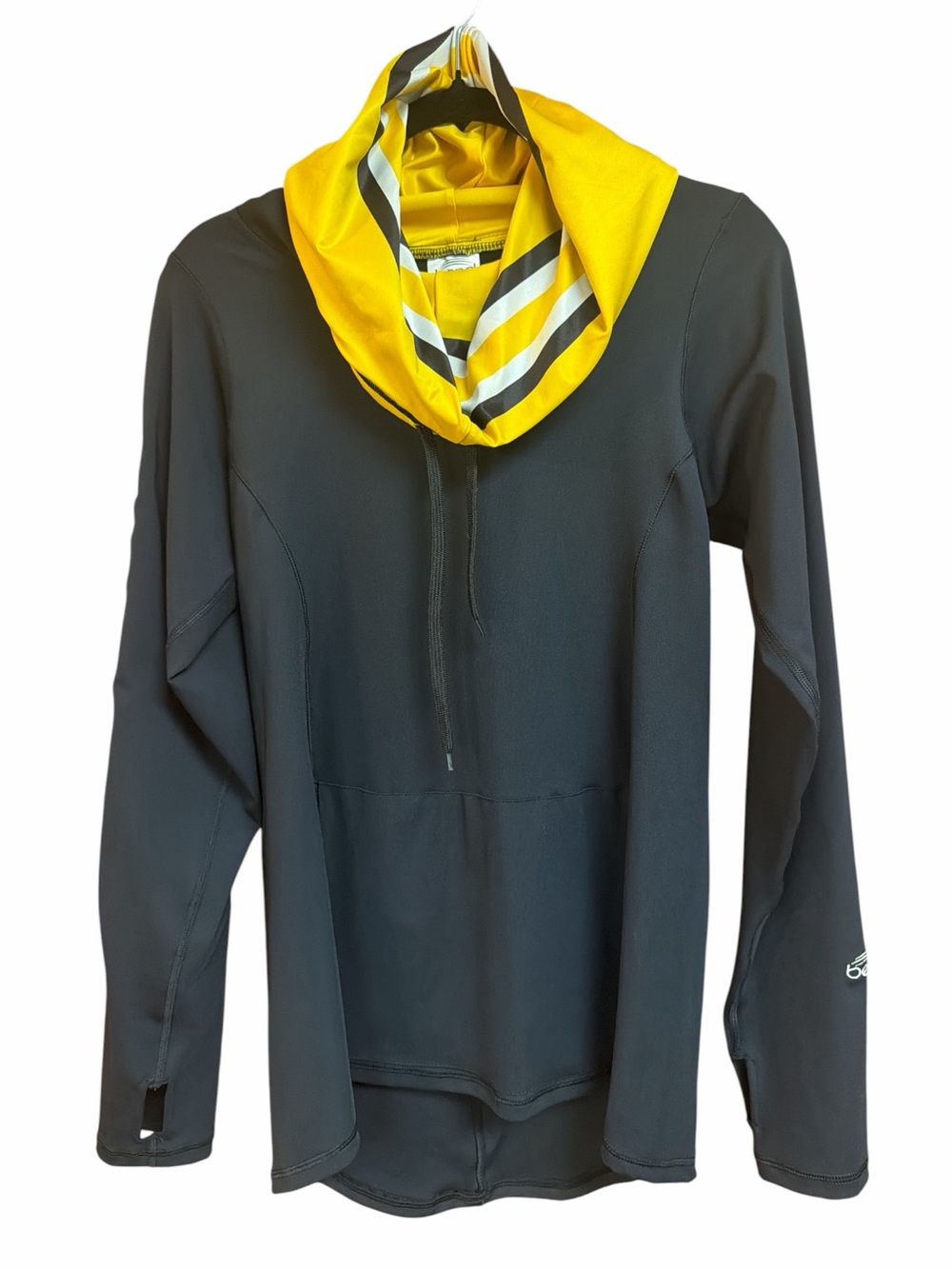 Bend Women’s Black/Yellow Hoodie w Cowl Neck Option Pittsburgh Sports Medium